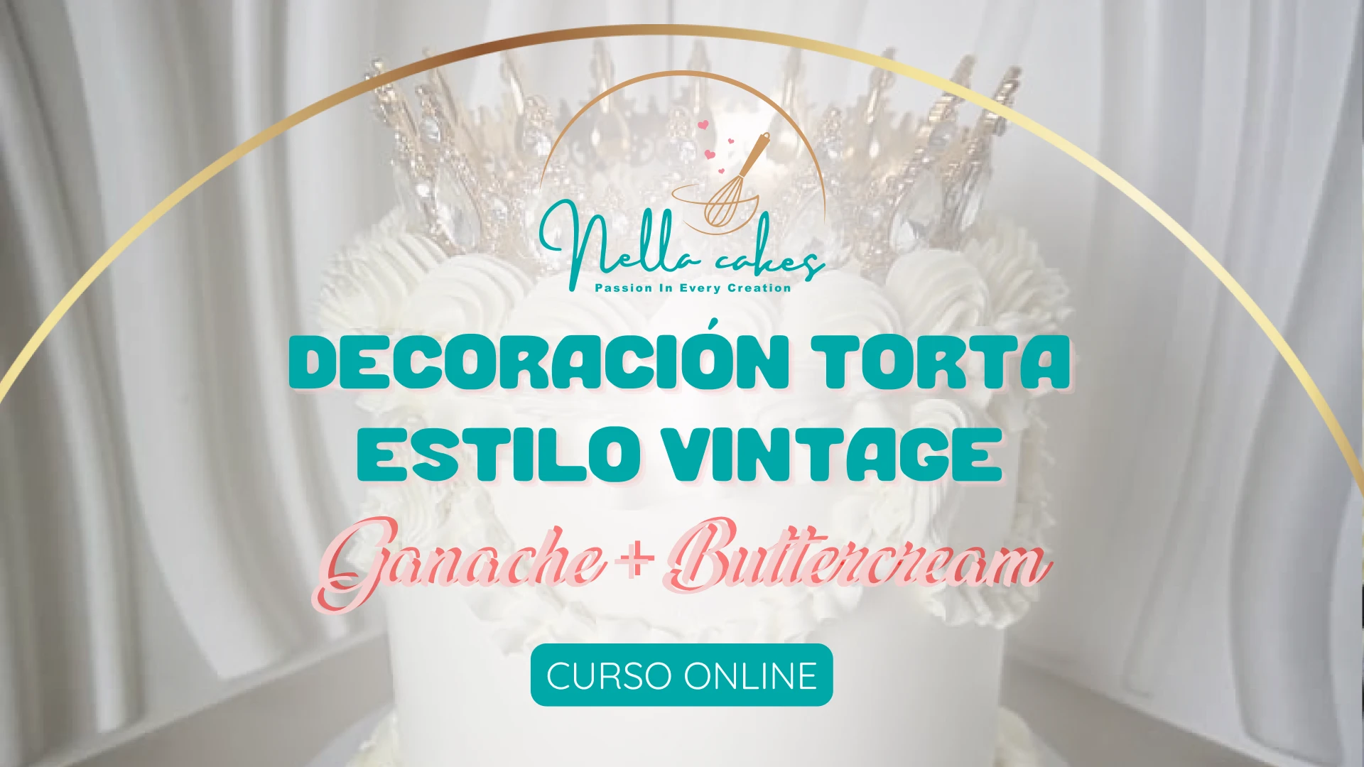 Decoración Torta Estilo Vintage · Buttercream + Ganache